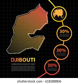 Djibouti map infographic design template
