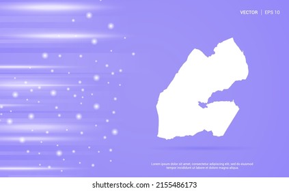 Djibouti map isolated on purple background. Vector Illustration. svg