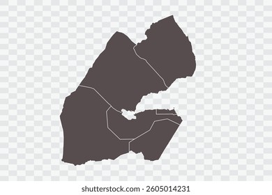 Djibouti Map Minimalist  High-Quality PNG  Ash Color on Transparent Background Perfect for presentations infographics educational materials and graphic design projects