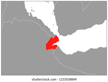 Djibouti map on gray base 