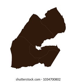 Djibouti map on white background vector.