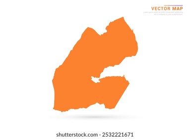 Djibouti Map - Orange abstract style isolated on white background vector.