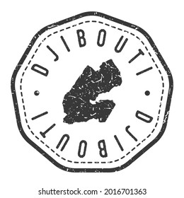 Djibouti Map Stamp Retro Postmark. Silhouette Postal Passport. Seal Round Vector Icon. Badge Vintage Postage Design.