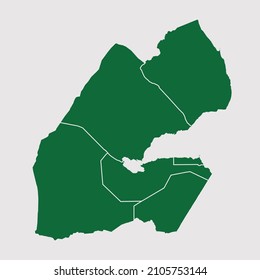 Djibouti map vector, Abstract design vector illustration Eps 10. Green color palette color. High Detailed on white background.