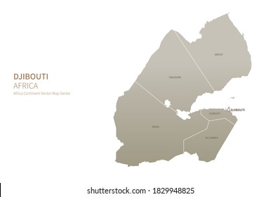 Djibouti map. vector map of african countries.