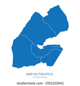 djibouti map vector EPS.10 color azul. sobre fondo blanco.