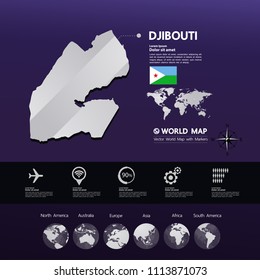 Djibouti Map vector illustration