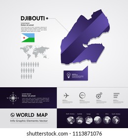 Djibouti Map vector illustration