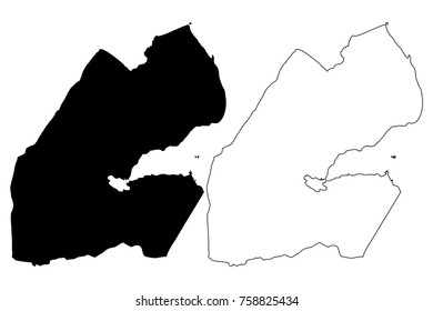 Djibouti map vector illustration, scribble sketch Republic of Djibouti