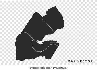 Djibouti map vector, isolated on transparent background