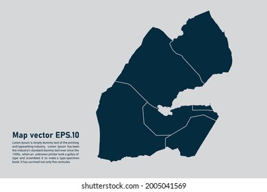 Mapa vectorial de Yibuti. aislado en fondo gris claro