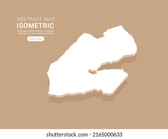 Djibouti map white on brown background with isometric vector. svg
