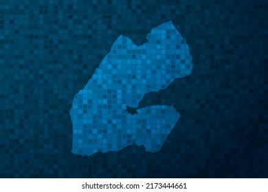 Djibouti Map - World Map international vector template with technology style isolated on blue pixel background for education, design, website, infographic - Vector illustration eps 10