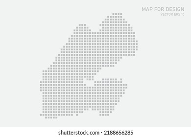 Djibouti Map - World map International vector template with grey pixel, grid, grunge, halftone style isolated on white background for education, infographic, design - Vector illustration eps 10