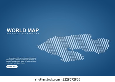Djibouti Map - World map International vector template with isometric top and white pixel, grid, grunge, halftone style isolated on blue background for design, web - Vector illustration eps 10 svg