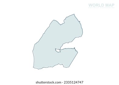 Djibouti Map - World map International vector template with blue stork line and blue geometric shapes isolated on white background for design, infographic, website - Vector illustration eps 10