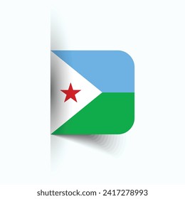 Djibouti national flag, Djibouti National Day, EPS10. Djibouti flag vector icon svg