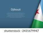 Djibouti national flag isolated on dark background with copyspace