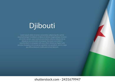 Djibouti national flag isolated on dark background with copyspace