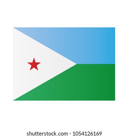 Djibouti national flag on white background texture. Vector illustration state symbol.