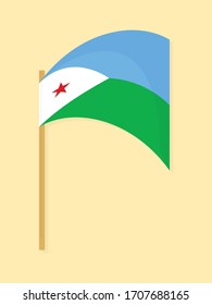 Djibouti national flag simple vector design