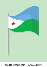 Djibouti national flag simple vector design