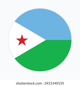 Djibouti national flag vector icon design. Djibouti circle flag. Round of Djibouti flag.
 svg