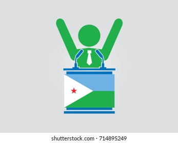 Djibouti Podium Businessman Celebrate Speech