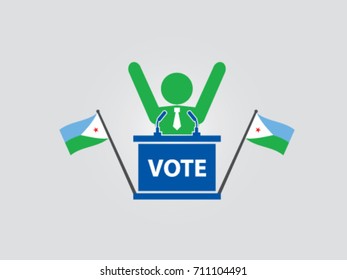 Djibouti Podium Politician Celebrate Poll