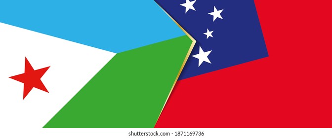 Dschibuti und Samoa Flaggen, zwei Vektorflaggen Symbol für Beziehung oder Konfrontation.