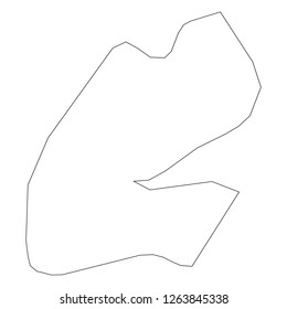 Djibouti - solid black outline border map of country area. Simple flat vector illustration.