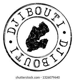 Djibouti Stamp Postal. Map Silhouette Seal. Passport Round Design. Vector Icon. Design Retro Travel.
