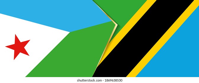 Banderas de Djibouti y Tanzania, dos banderas vectoriales símbolo de relación o enfrentamiento.