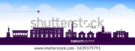 Djibouti travel destination grand vector illustration. 