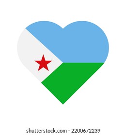 Djibouti vector flag heart on white background