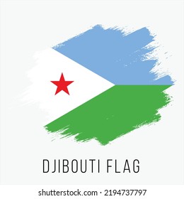Djibouti Vector Flag. Djibouti Flag for Independence Day. Grunge Djibouti Flag. Djibouti Flag with Grunge Texture. Vector Template. svg