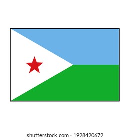 Djibouti vector flag rectangle icon for African concepts and themes. svg
