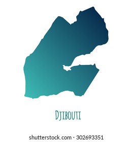 Djibouti vector map with color gradient and caption on white background. Can be used as element of your infographics or presentation
