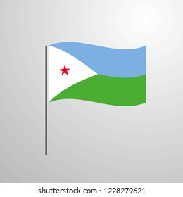 Djibouti waving Flag