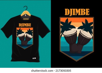 Djimbe Retro Vintage T Shirt Design