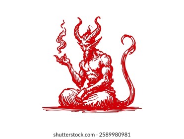 Djinn hand drawn sketch illustration vector