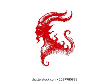 Djinn hand drawn sketch illustration vector