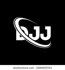 DJJ-Logo. DJJ-Brief. Logo-Design für DJJ-Buchstaben. Initialen DJJ-Logo mit Kreis und Großbuchstaben-Monogramm-Logo verbunden. DJJ-Typografie für Technologie, Business und Immobilien Marke.