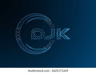 DJK low poly letter logo vector design. DJK lower poly logo design. 