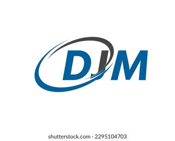DJM letter creative modern elegant swoosh logo design