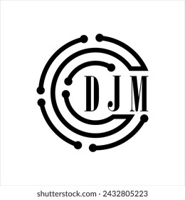 DJM letter design. DJM letter technology logo design on white background. DJM Monogram logo design for entrepreneur and business.