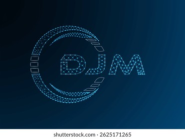 DJM baixo design de vetor de logotipo de letra poli. DJM menor design de logotipo poli. 