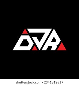 DJR triangle letter logo design with triangle shape. DJR triangle logo design monogram. DJR triangle vector logo template with red color. DJR triangular logo Simple, Elegant, and Luxurious design.