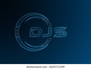 Diseño de Vector de logotipo de letra polivinílica baja DJS. Diseño de logotipo de poliéster inferior DJS. 