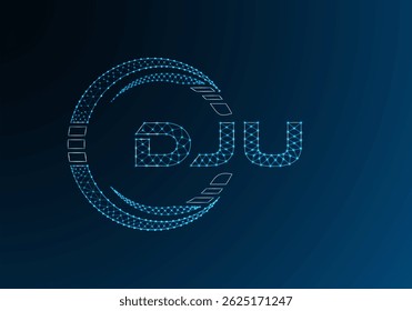 DJU low poly letter logo vector design. DJU lower poly logo design. 